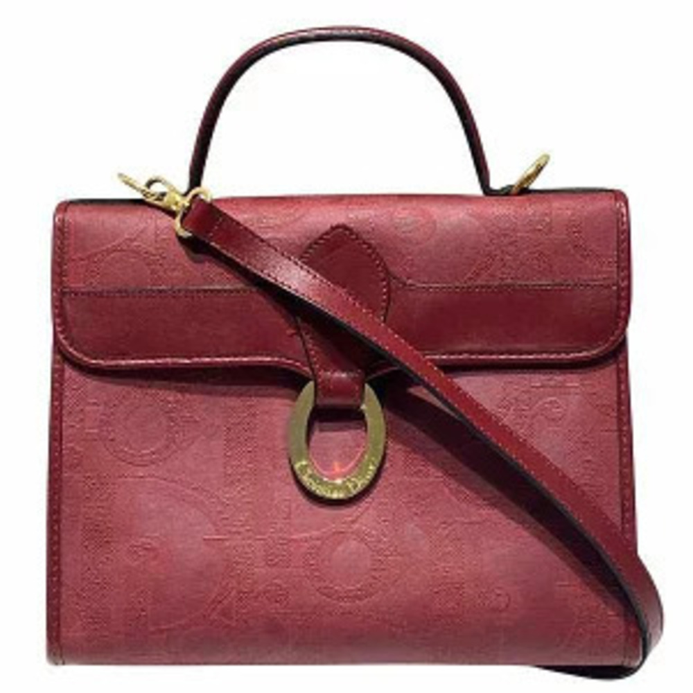 Christian Dior Shoulder Bag Oval Trotter Red